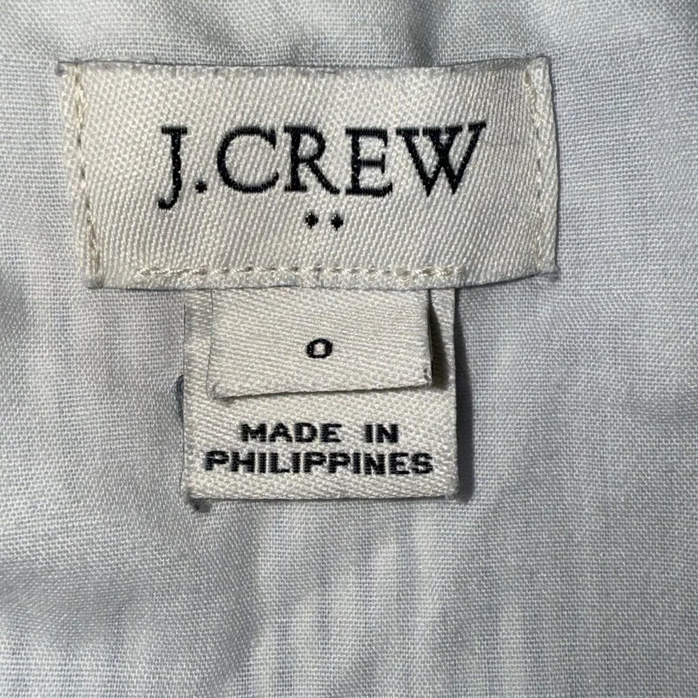 J. Crew Button Front‎ Blue White Striped Seersucker Dress Size 0